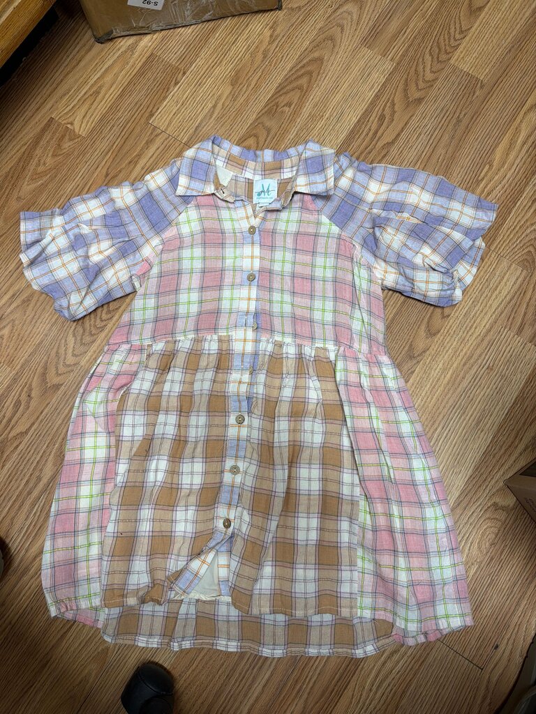 Plaid Button-Up Dress