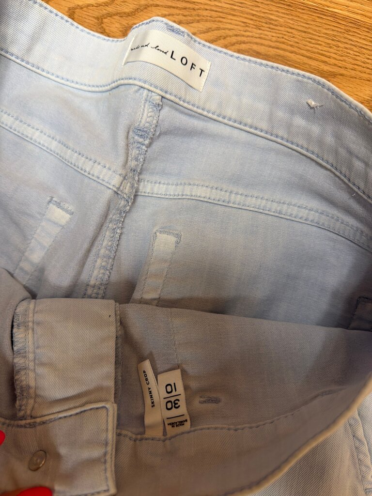 LOFT Women's Light Blue Skinny Crop Pants