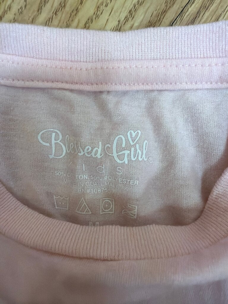 Blessed Girl Kids T-Shirt with Smiley Face Design