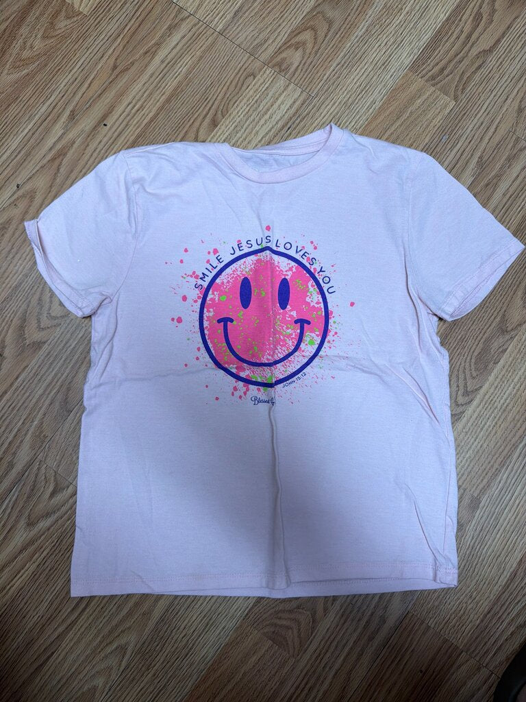 Blessed Girl Kids T-Shirt with Smiley Face Design