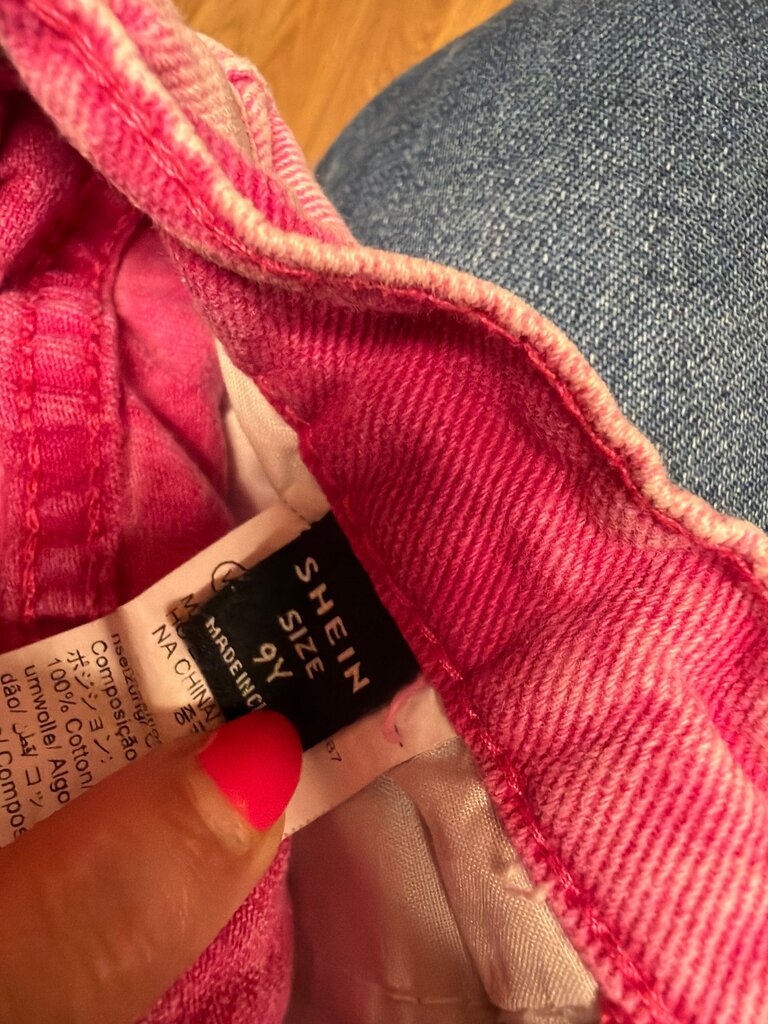 Girls' Pink Denim Jeans with Star Design