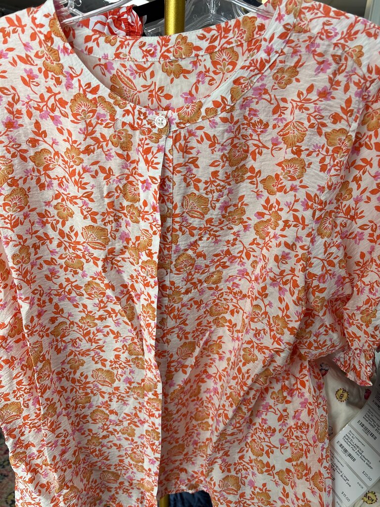 Floral Print Short Sleeve Button-Up Shirt