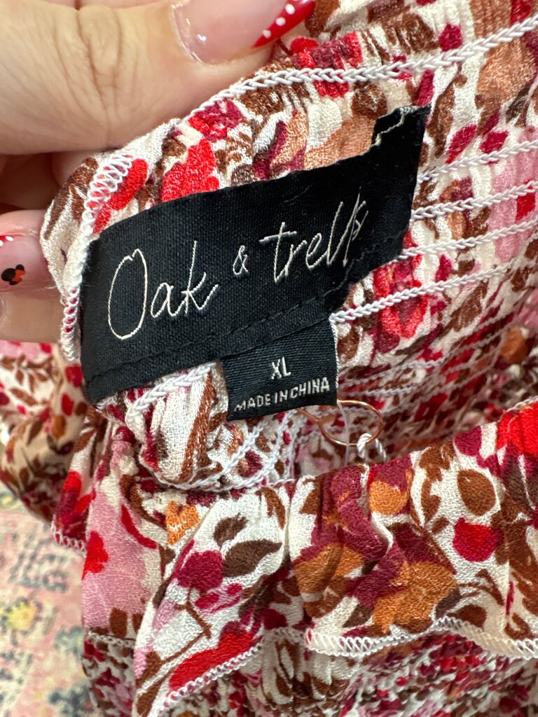 Floral Print Gathered Top