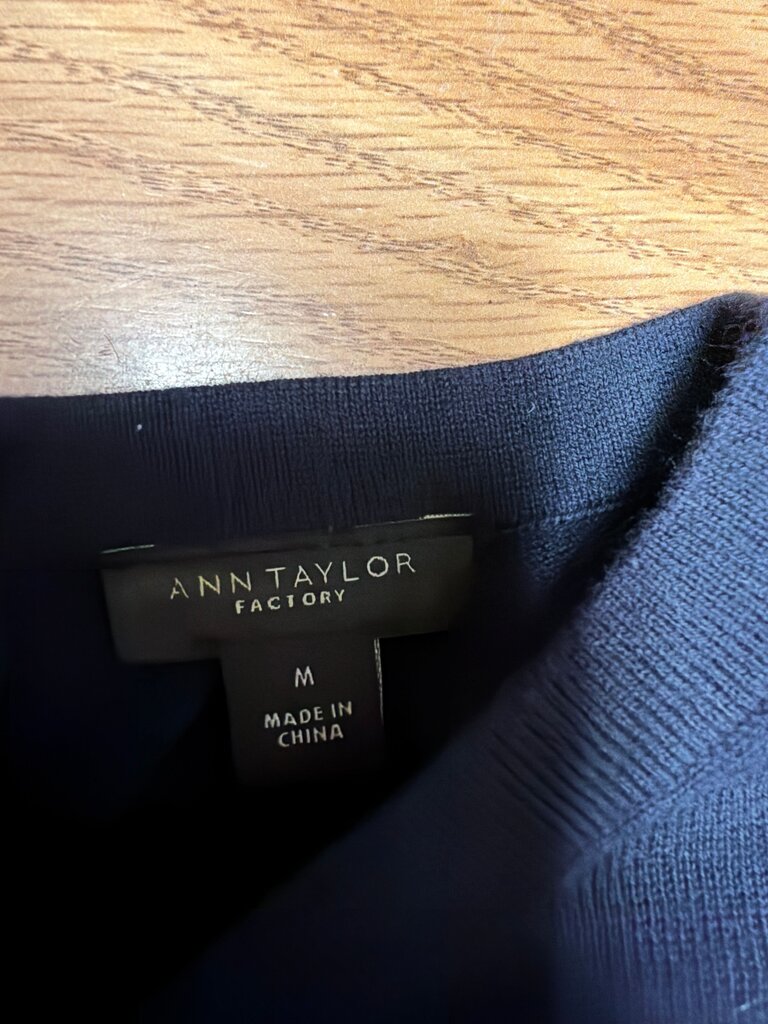 Ann Taylor Factory Black Long Sleeve Top