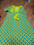 All For Color Women's Geometric V-Neck Dress