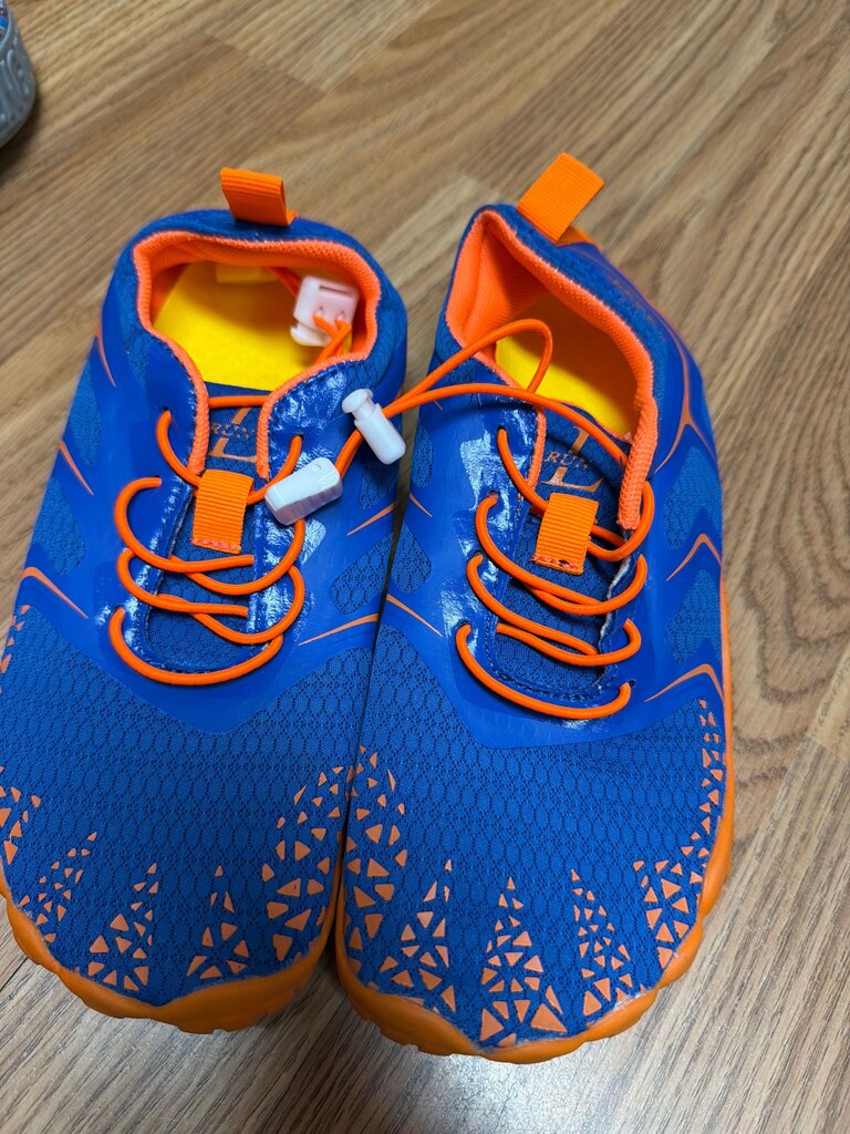 Blue and Orange Running Shoes