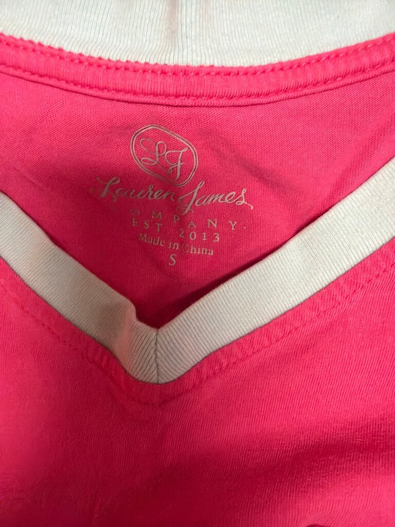 Lauren James Women's Pink V-Neck T-Shirt
