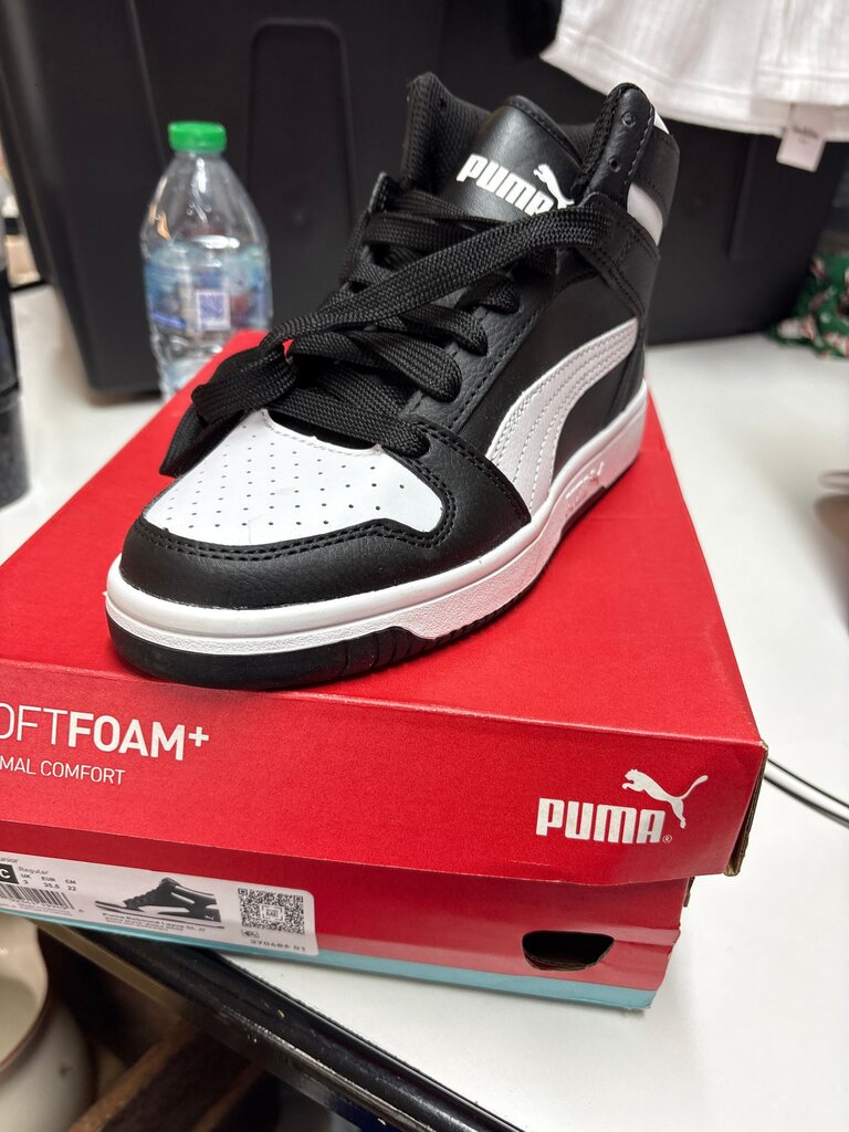 Puma SoftFoam Black and White High Top Sneakers