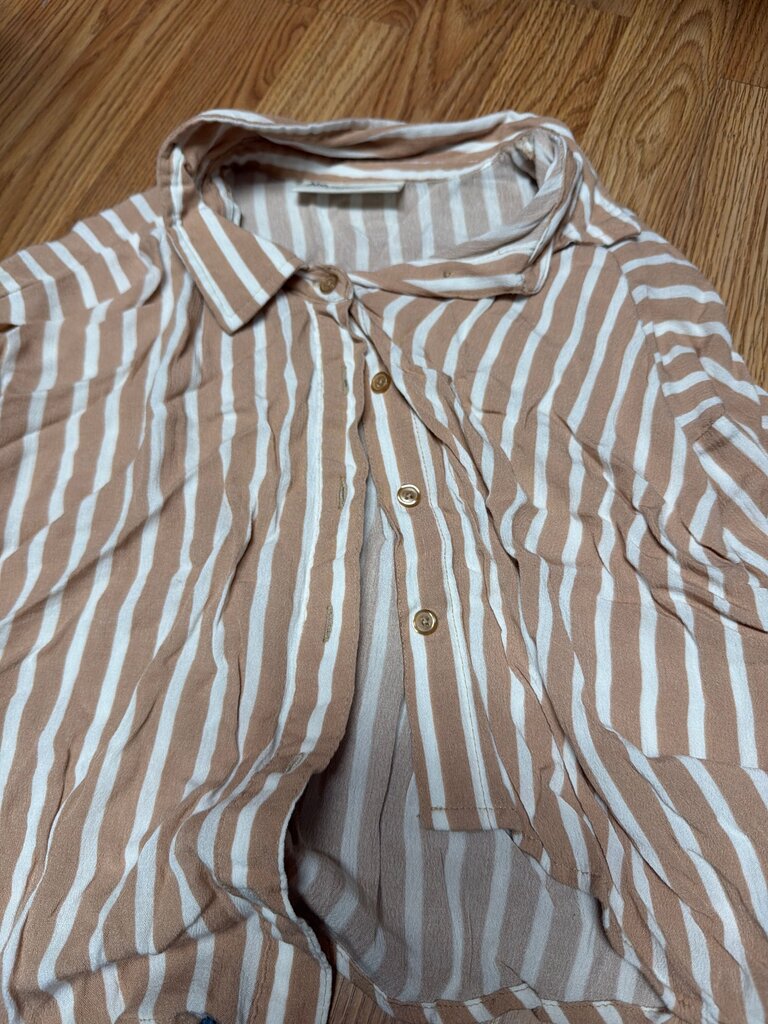 No Boundaries Striped Button-Up Top
