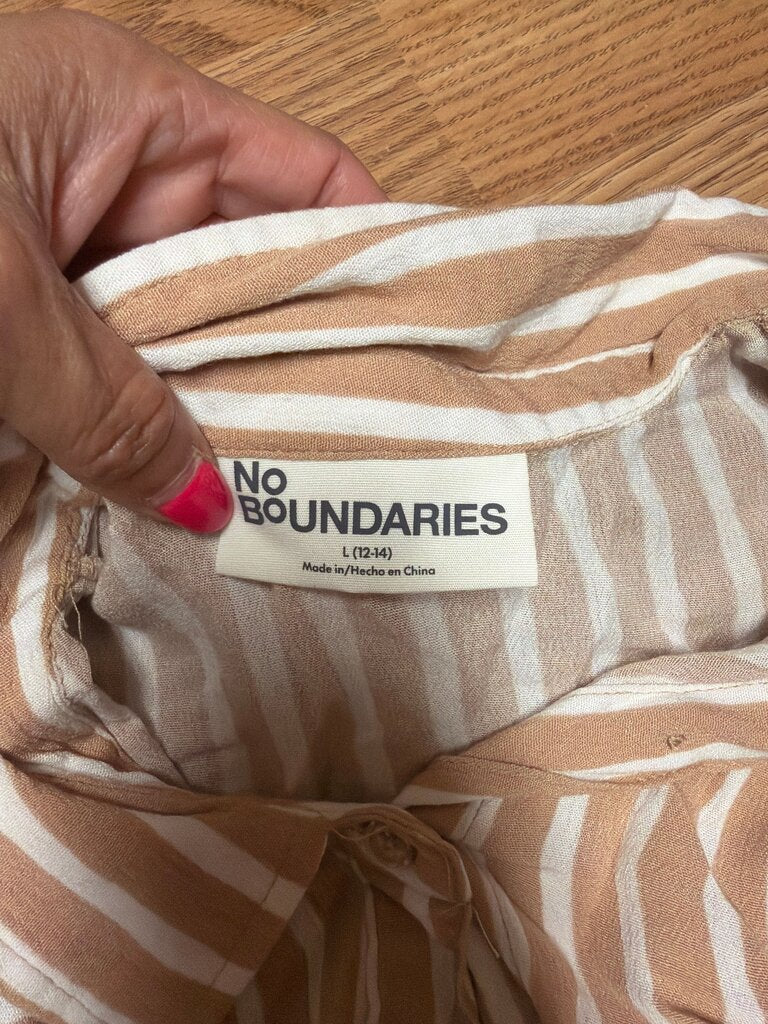 No Boundaries Striped Button-Up Top