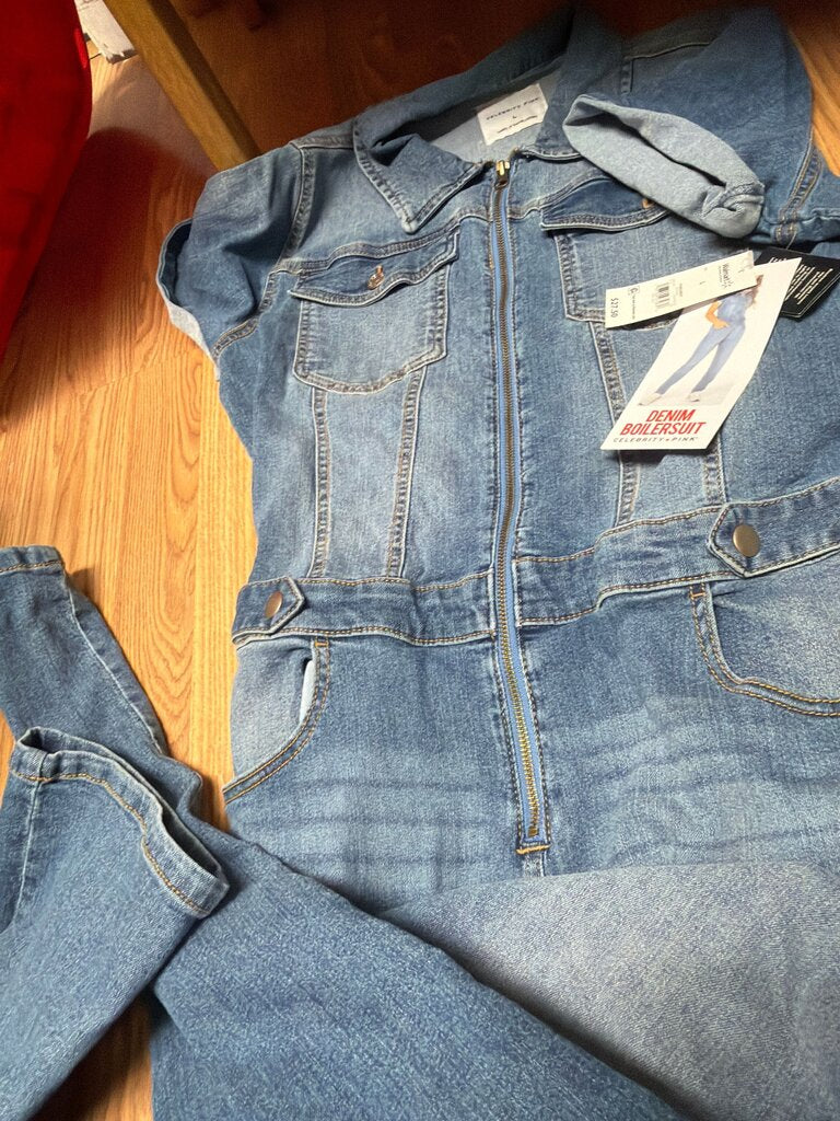 Celebrity Pink Denim Boilersuit