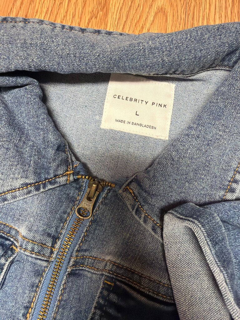Celebrity Pink Denim Boilersuit