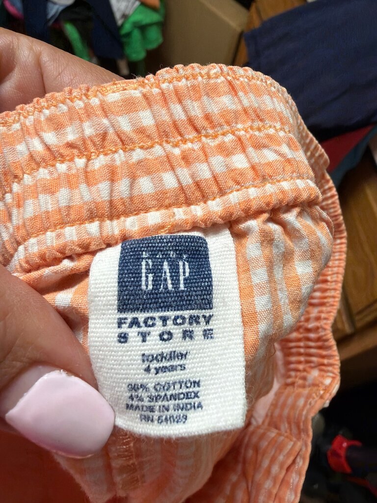 GAP Kids Orange Gingham Check Skirt