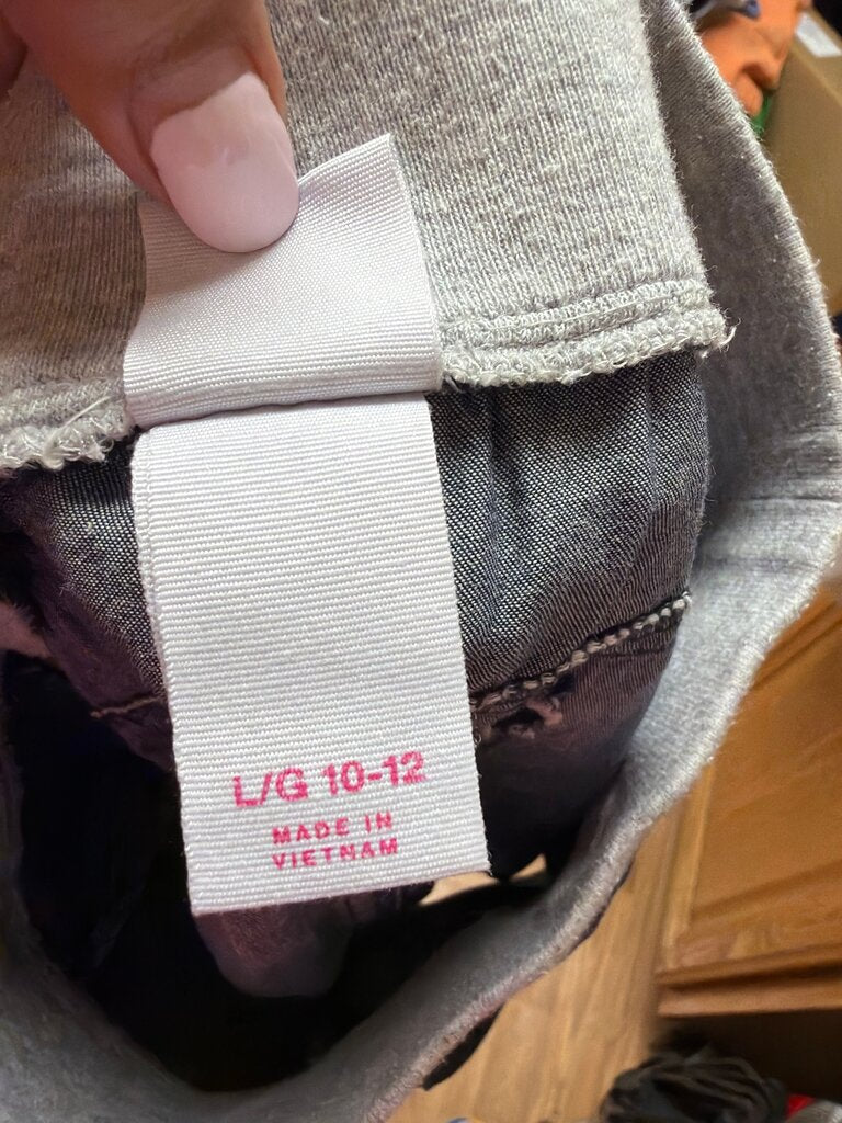 Girls' Denim Shorts with Gray Waistband