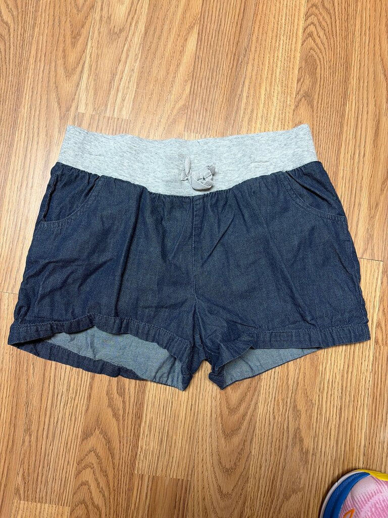 Girls' Denim Shorts with Gray Waistband