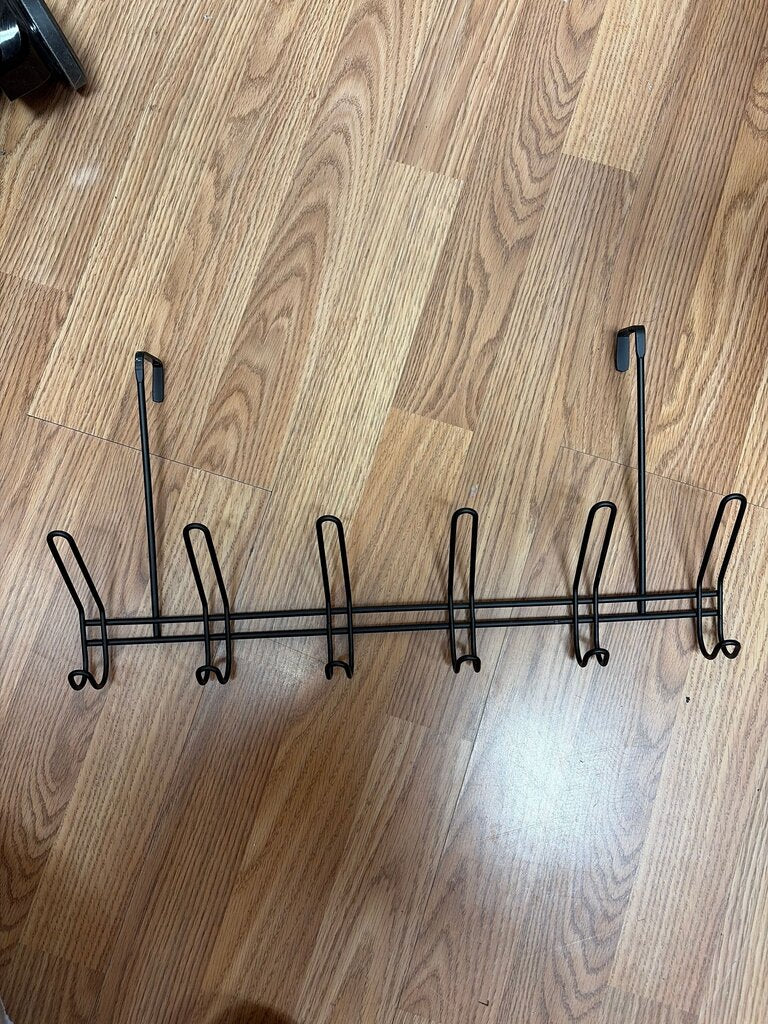 Black Wall-Mounted Hook Rack