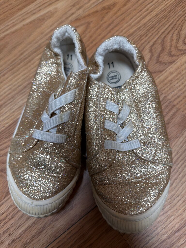 Girls' Glitter Gold Sneakers