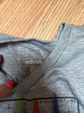 Adidas Gray Long Sleeve T-Shirt with Football Graphic