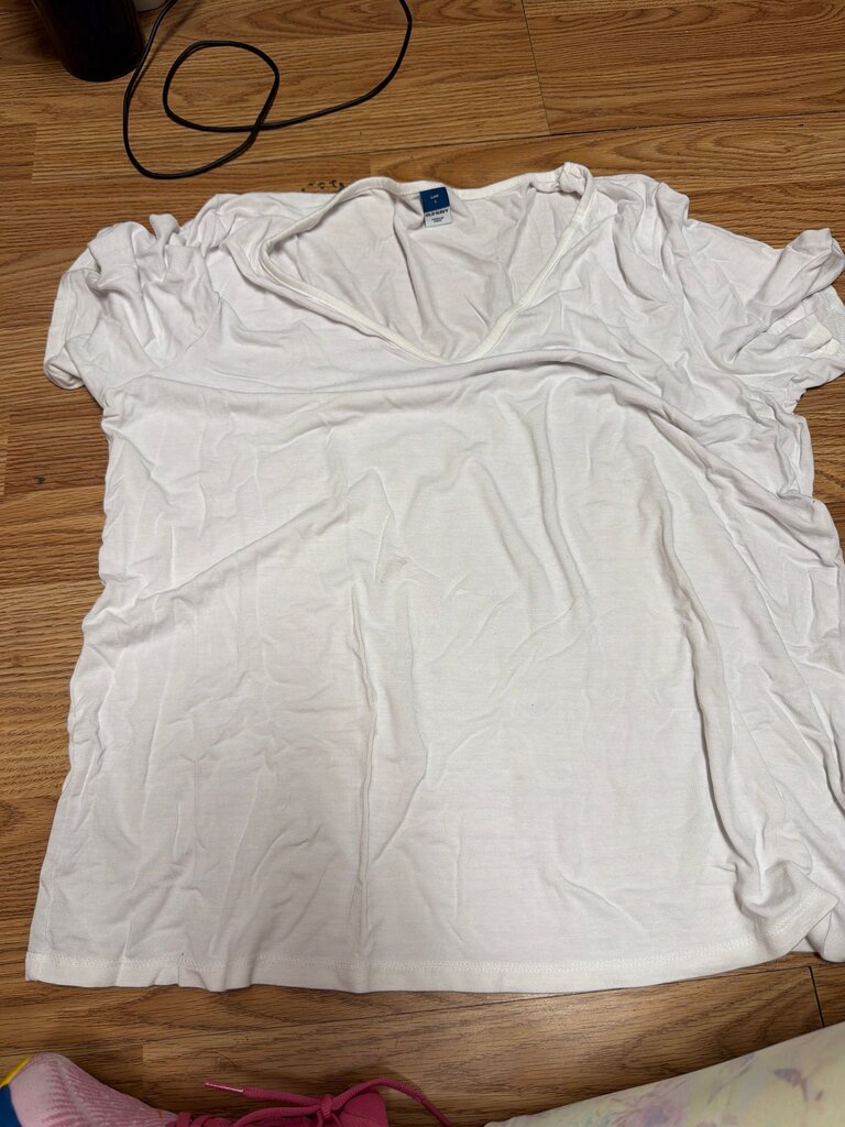 Casual White V-Neck T-Shirt