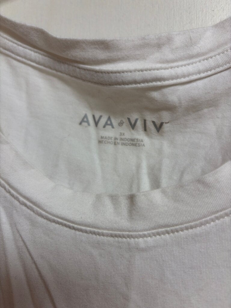 Ava & Viv Women's 3X White T-Shirt