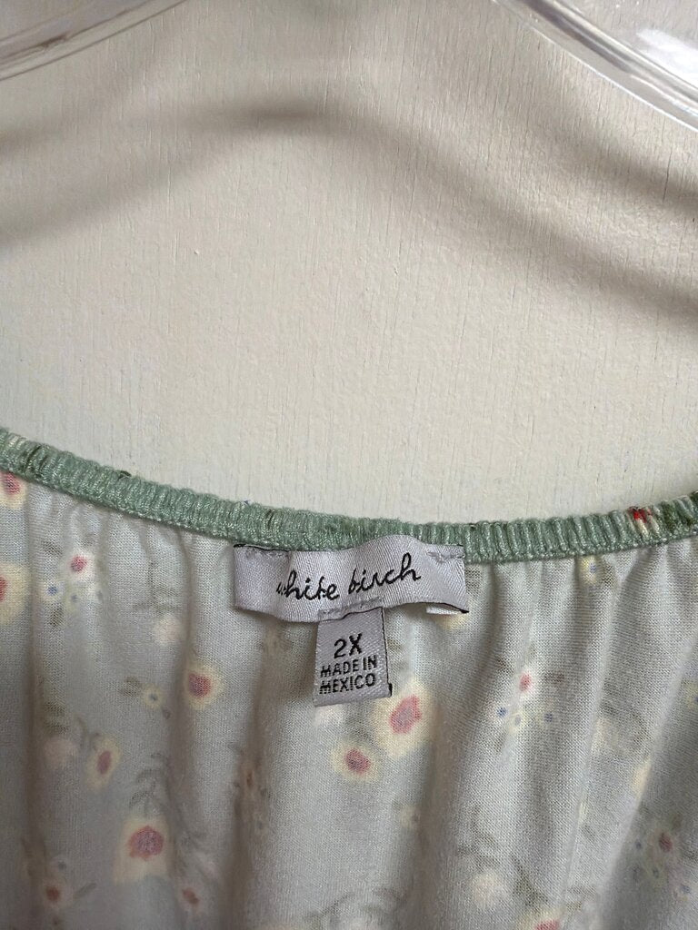 White Birch Floral Print Blouse