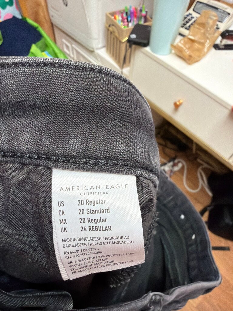 American Eagle Outfitters Women's Black Jeans Size 20 Regular