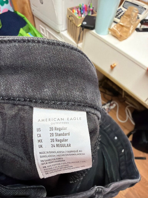 American Eagle Outfitters Women's Black Jeans Size 20 Regular