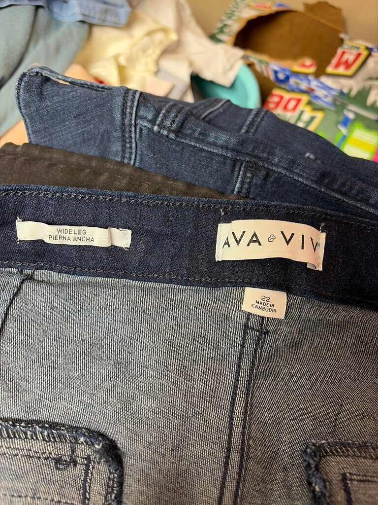 Ava & Viv Women's Wide Leg Jean