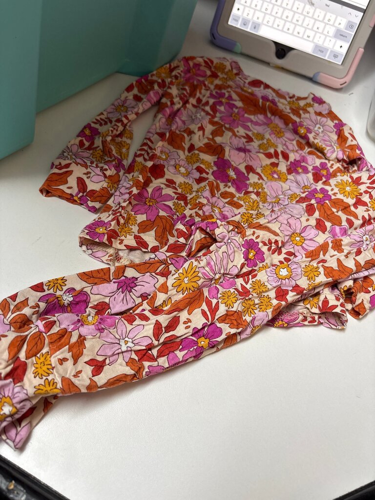 Three Little Tots Floral Long Sleeve Bodysuit
