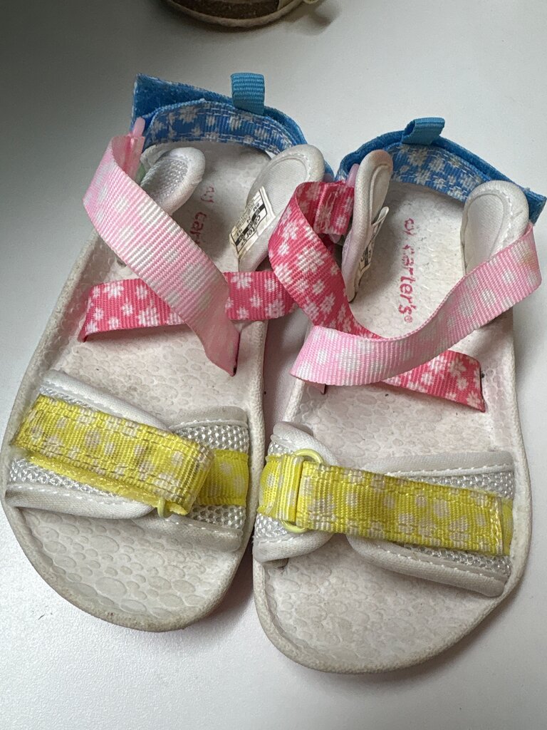 Girls' Pink and Yellow Sandals