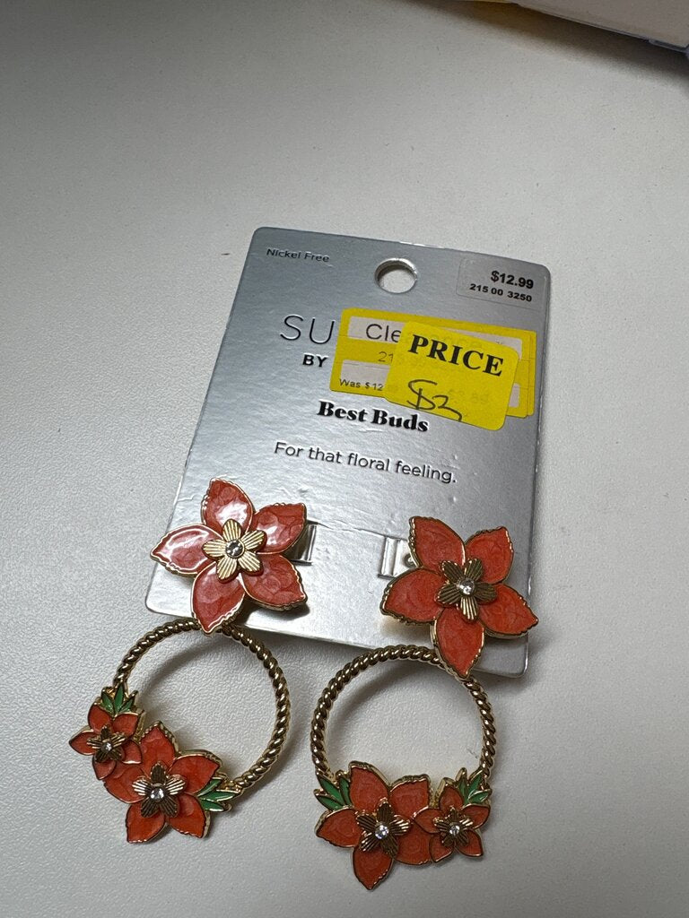 Floral Hoop Earrings