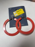 Unique Red Hoop Earrings