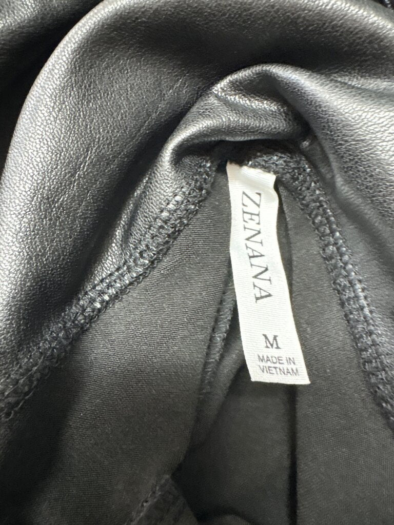 Zenana Women's Black Faux Leather Pants