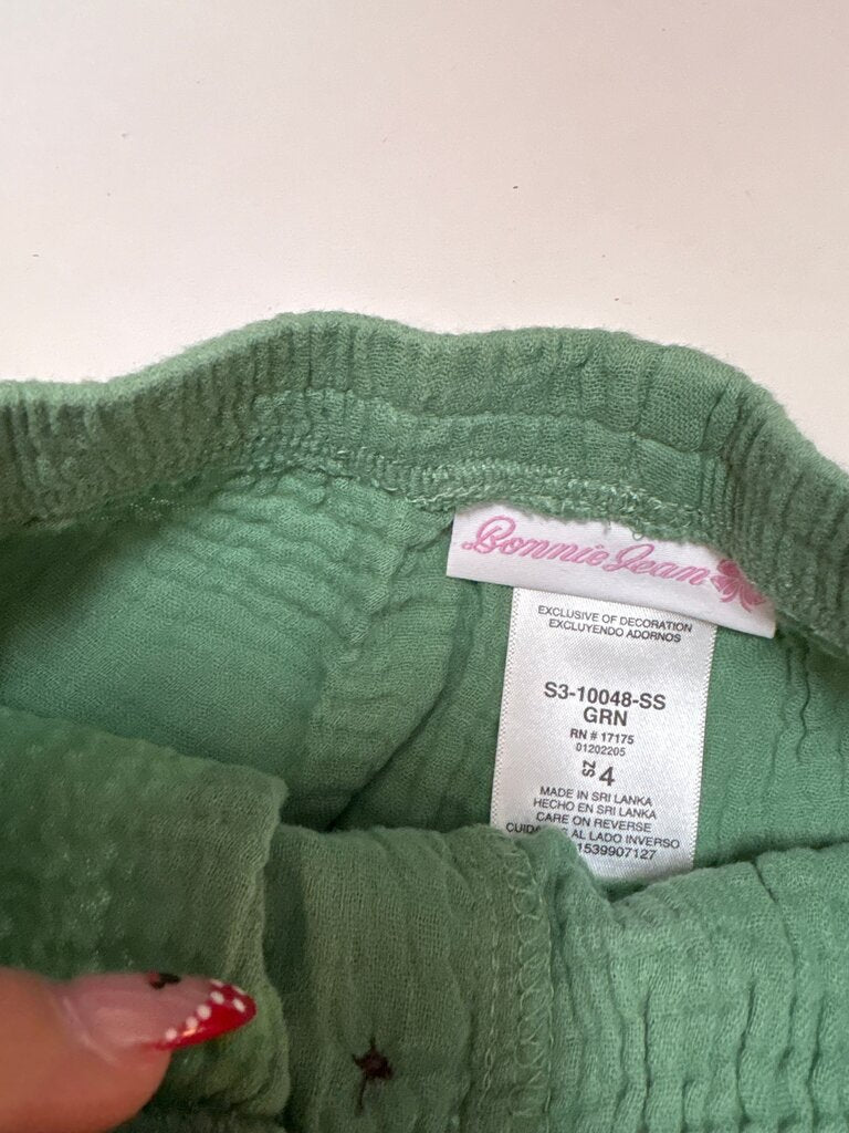 Girls' Green Button Front Shorts