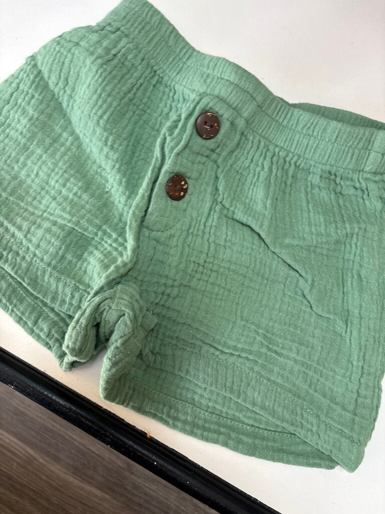 Girls' Green Button Front Shorts