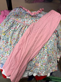 Floral Dress with Pink Leggings Set