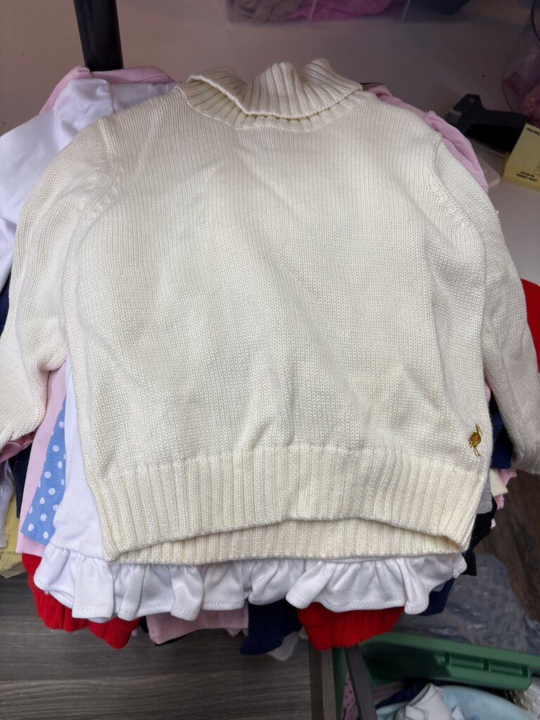 Cream Knitted Sweater with Collar