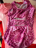 Girls' Pink Leopard Print Swimwear
