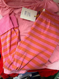 Girls' Pink and Orange Striped Leggings
