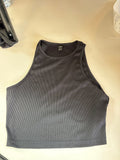 SHEIN Black Ribbed Crop Top