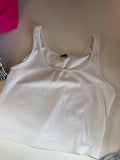 SHEIN White Ribbed Tank Top