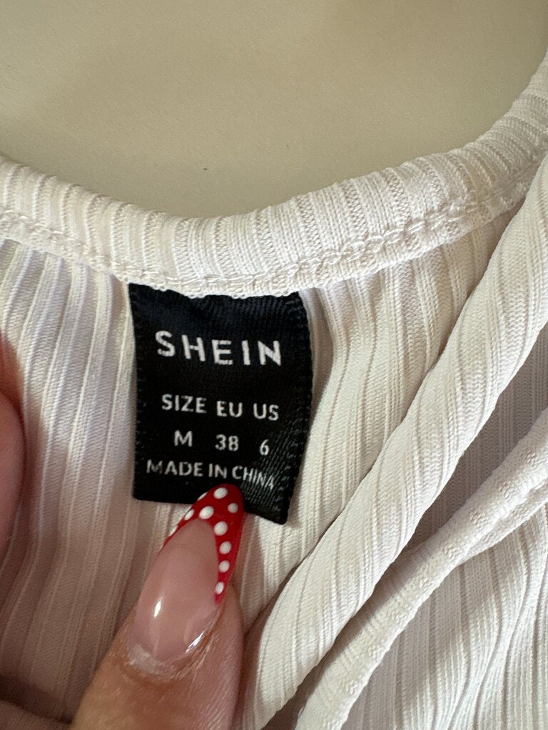 SHEIN White Ribbed Tank Top