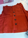 Women's Rust Button-Down Top