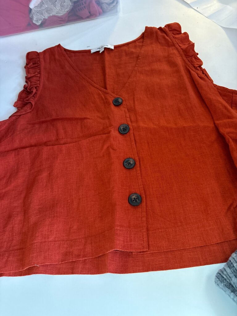 Women's Rust Button-Down Top