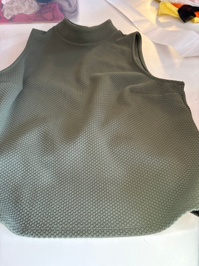 Women's Olive Green Sleeveless Top