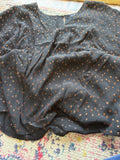 Black Floral Print Blouse