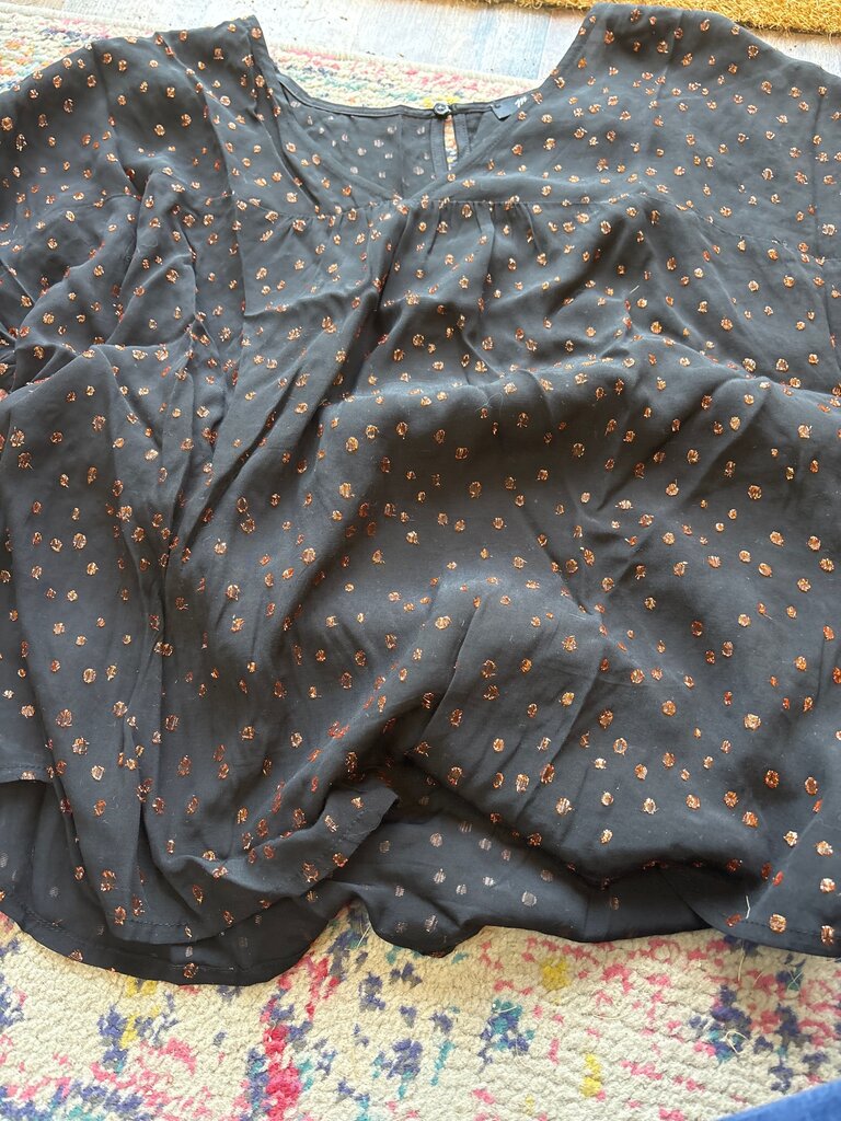 Black Floral Print Blouse