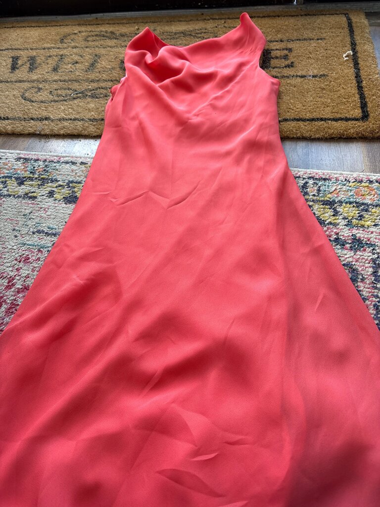Elegant Coral Midi Dress