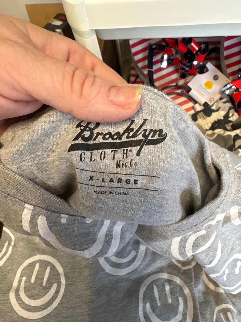 Graphic Tee with Smiley Faces