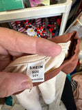 SHEIN Girls' Brown and Cream Heart Graphic Tee